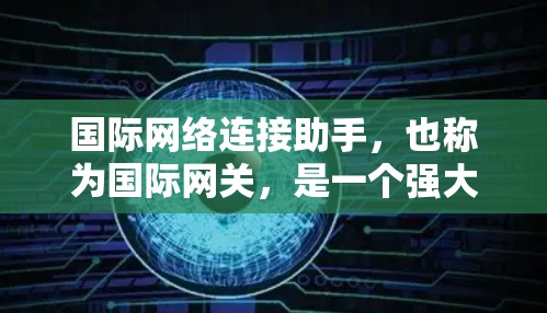 国际网络连接助手，也称为国际网关，是一个强大的工具，帮助用户跨越语言障碍，完成跨平台的文档生成和文件上传任务。以下是对国际网关的详细介绍