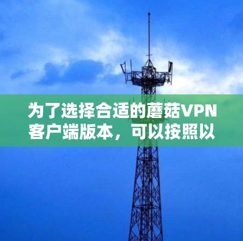 为了选择合适的蘑菇VPN客户端版本，可以按照以下步骤进行