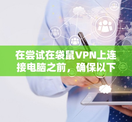 在尝试在袋鼠VPN上连接电脑之前，确保以下步骤按照顺序进行，以确保顺利连接和安全
