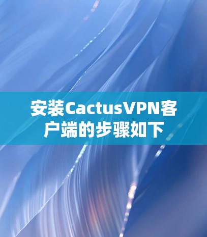 安装CactusVPN客户端的步骤如下
