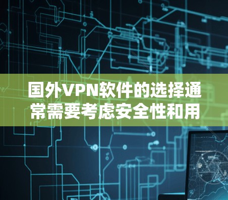 国外VPN软件的选择通常需要考虑安全性和用户体验。以下是一些国外VPN软件的推荐,根据不同的需求和预算进行选择