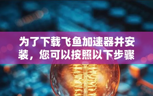 为了下载飞鱼加速器并安装,您可以按照以下步骤进行